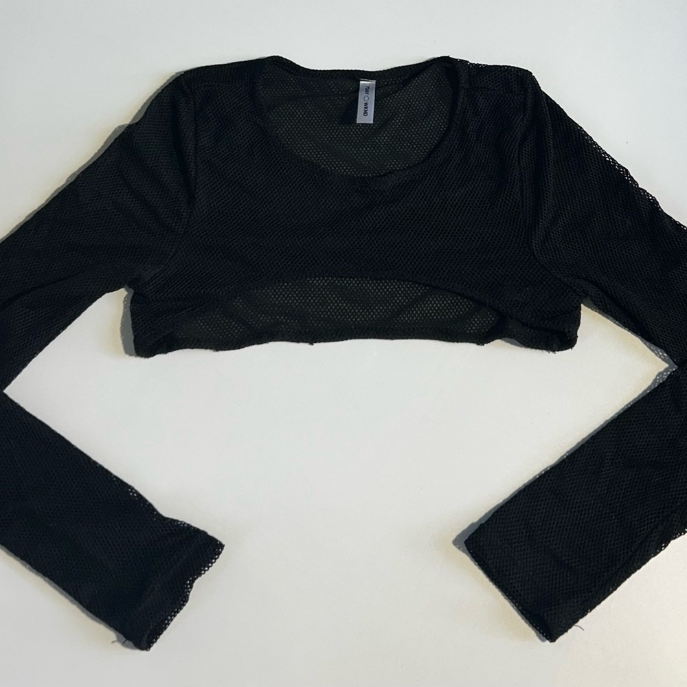 Black Mesh half Top